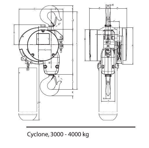 Cyclone手拉环链葫芦​ 可选防火花选项(图2)